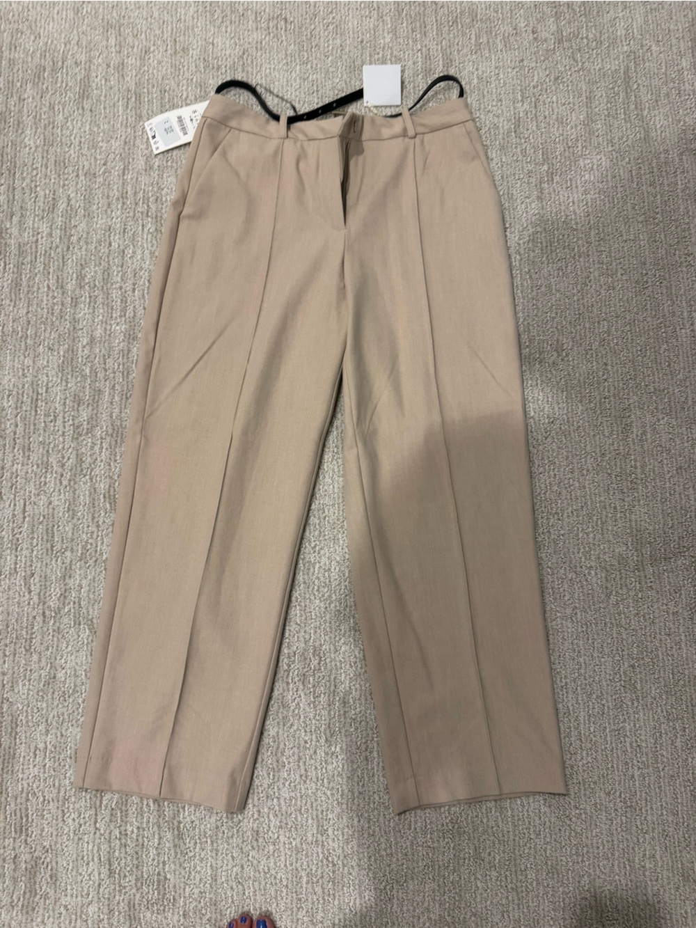 Zara Women's Straight-Leg Dress Trousers in Beige